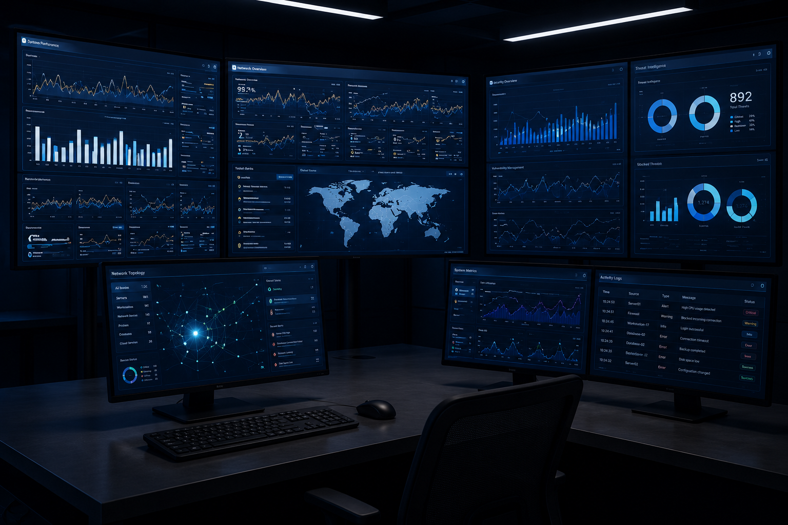 Monitoring-Arbeitsplatz zur Überwachung von IT-Systemen